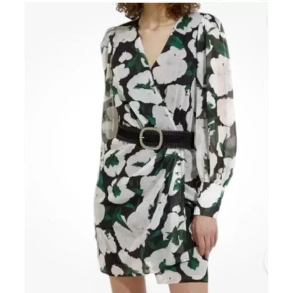 THE KOOPLES Short Printed Multi Long Sleeve Dress Size XS Cocktail NWOT - Picture 1 of 15